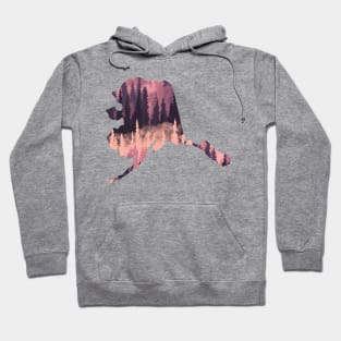 Alaska Shaped Purple Trees Hoodie